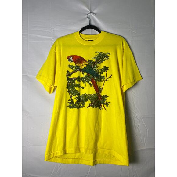 Screen Stars Parrot Yellow Tee Shirt Crew Neck Men's Size XL - Picture 1 of 2